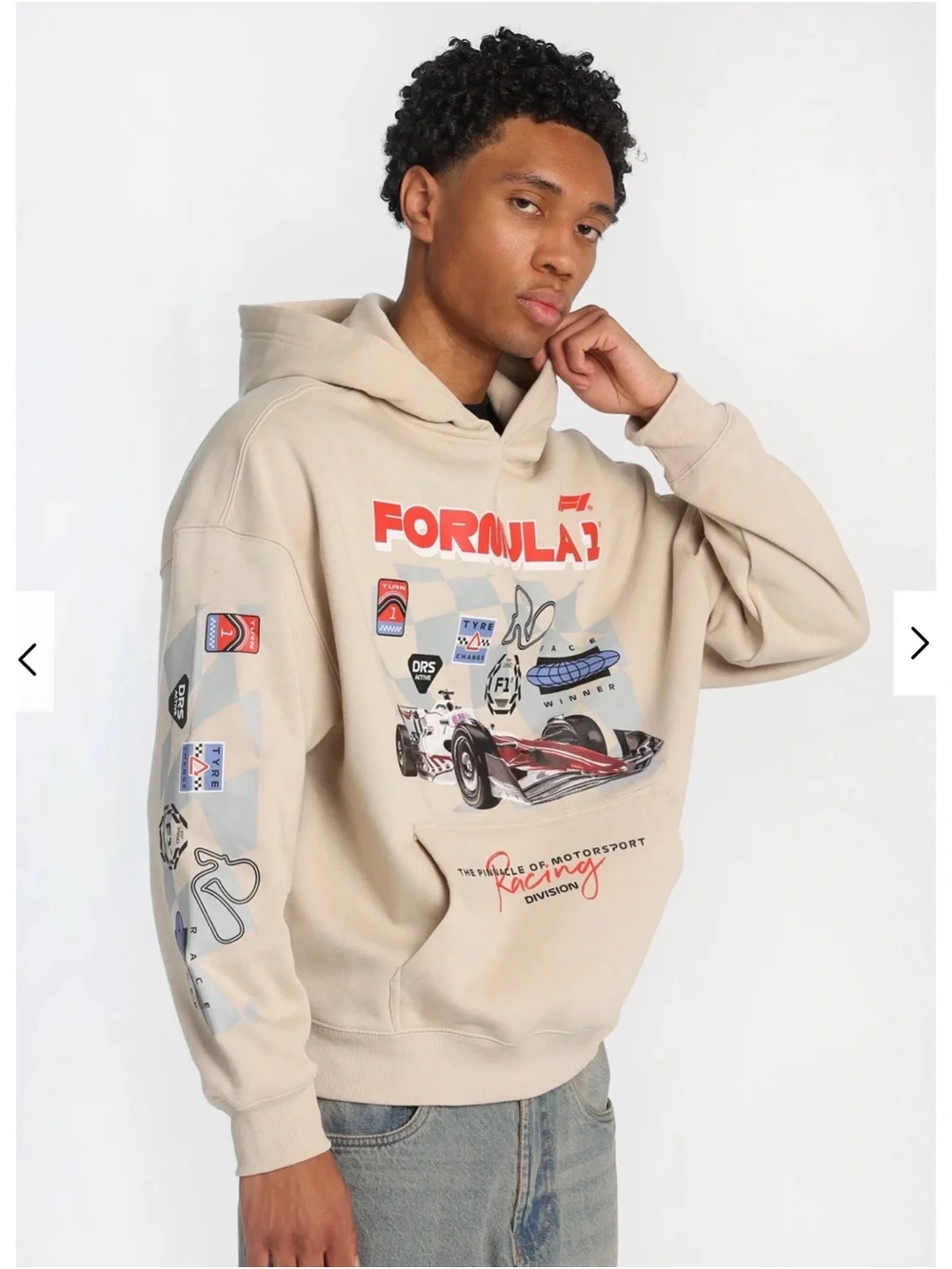 Formula 1 Racing Graphic Hoodie - Beige - Picture 2 of 6